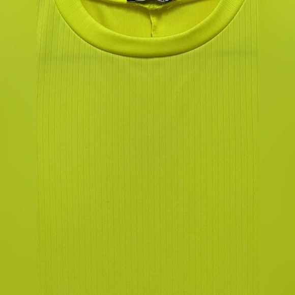 Fashion Nova Neon Yellow Stretchy Long Dress Short Sleeves Size S - Picture 3 of 7